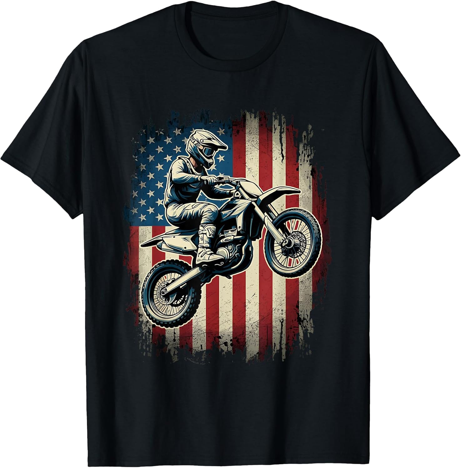 Cool USA Flag Dirt Bike July 4th Shirts