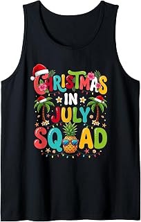 Christmas in July Squad Funny Summer Xmas Men Women Kids Tank Top