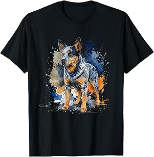 Abstract Australian Cattle Dog Blue Heeler Artwork Design T-Shirt