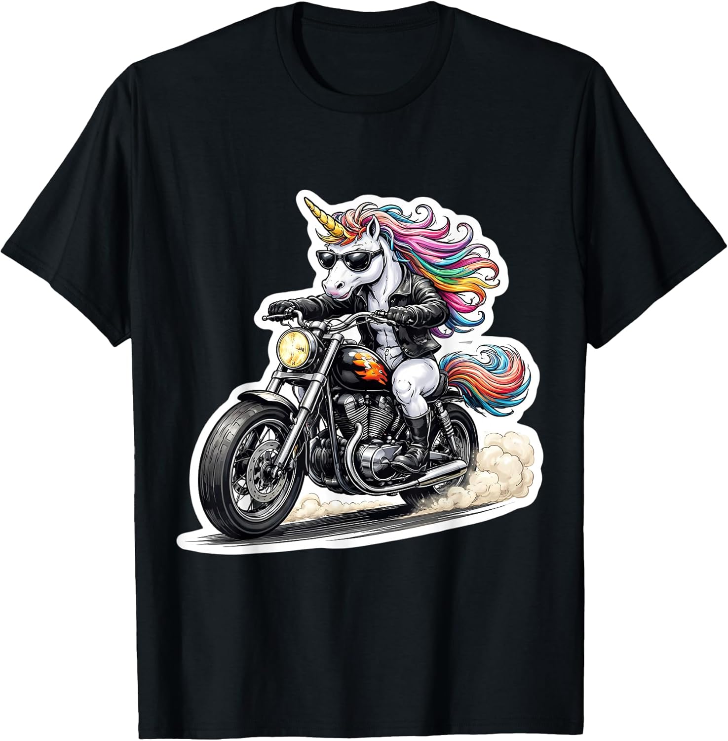 Cool Unicorn Riding Classic Motorcycle Merch