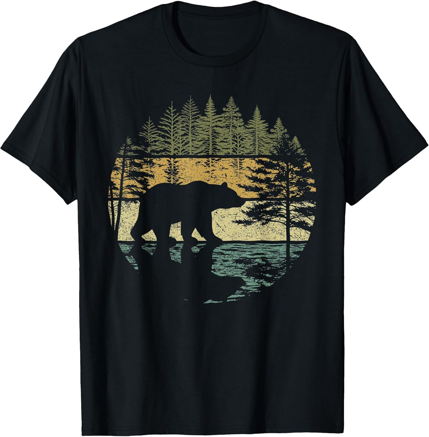 Retro Forest Trees Outdoors Nature Vintage Graphic