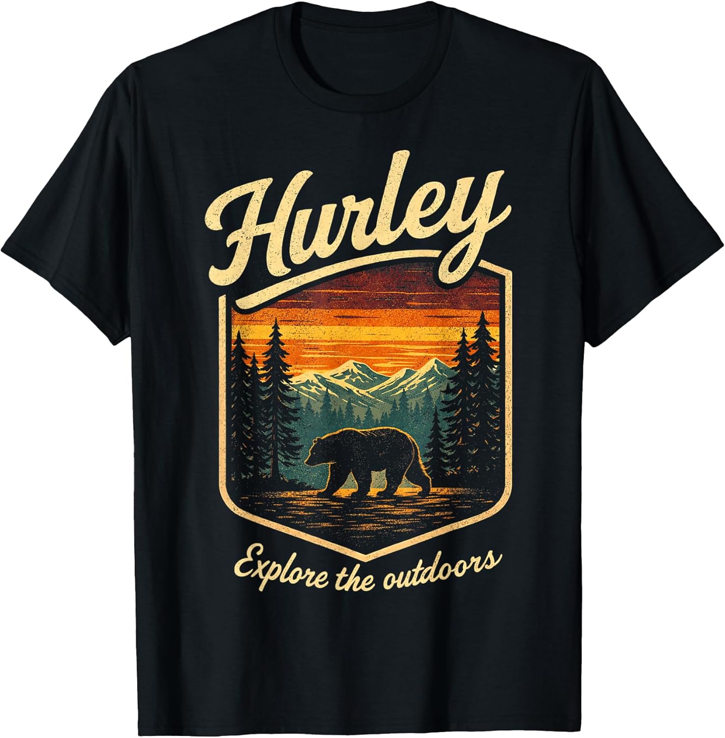 Vintage Outdoor Adventure Nature Bear Hiking