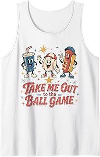 Baseball Take Me Out to The Ball Game Retro Fan Tank Top