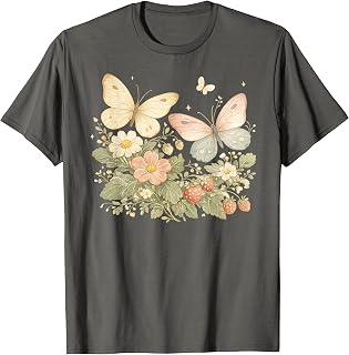 Cottagecore Butterfly Botanical Vintage Floral Nature T-Shirt