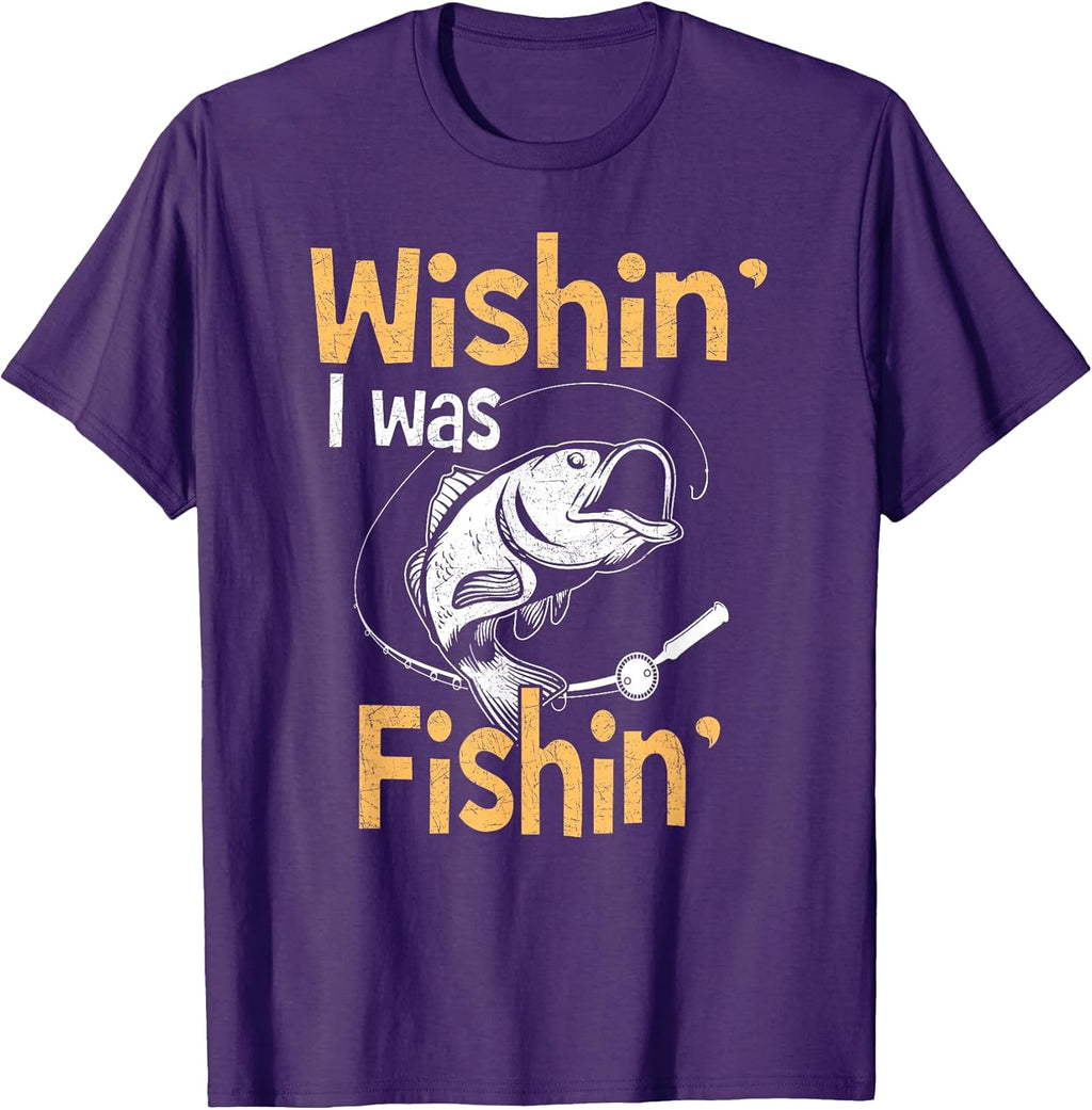 Wishing I Was Fishing Fisherman Tee