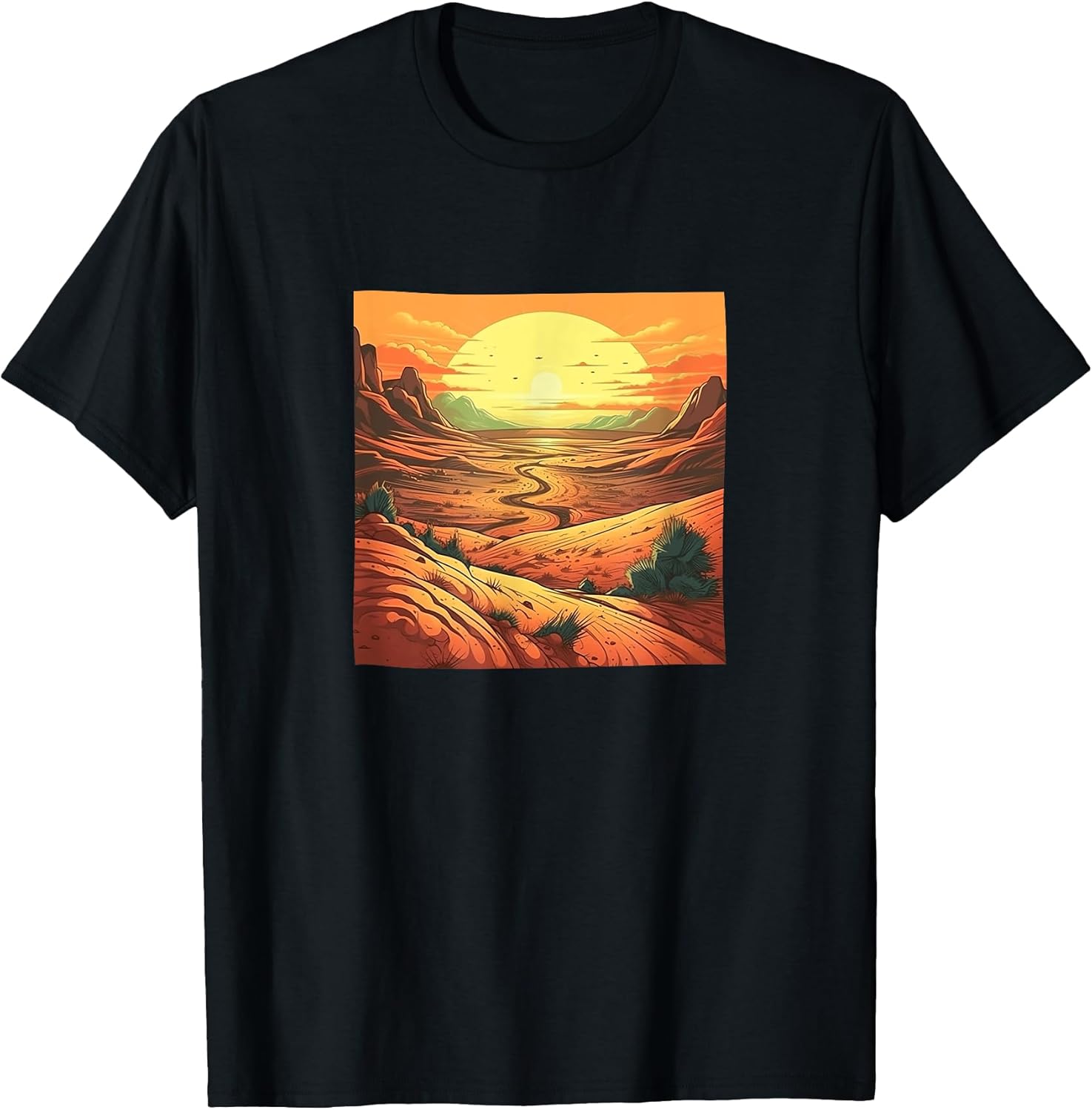 Desert Dunes At Sunset Vintage Landscape Merch