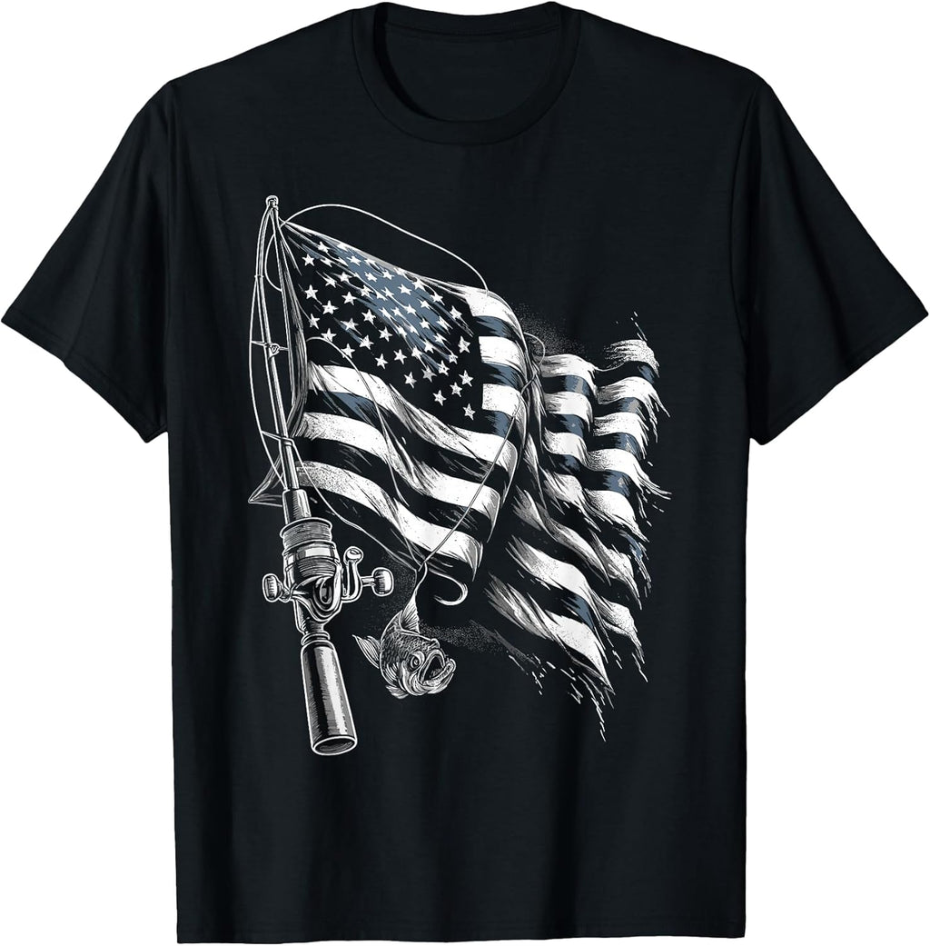 USA Flag Fishing July 4th
