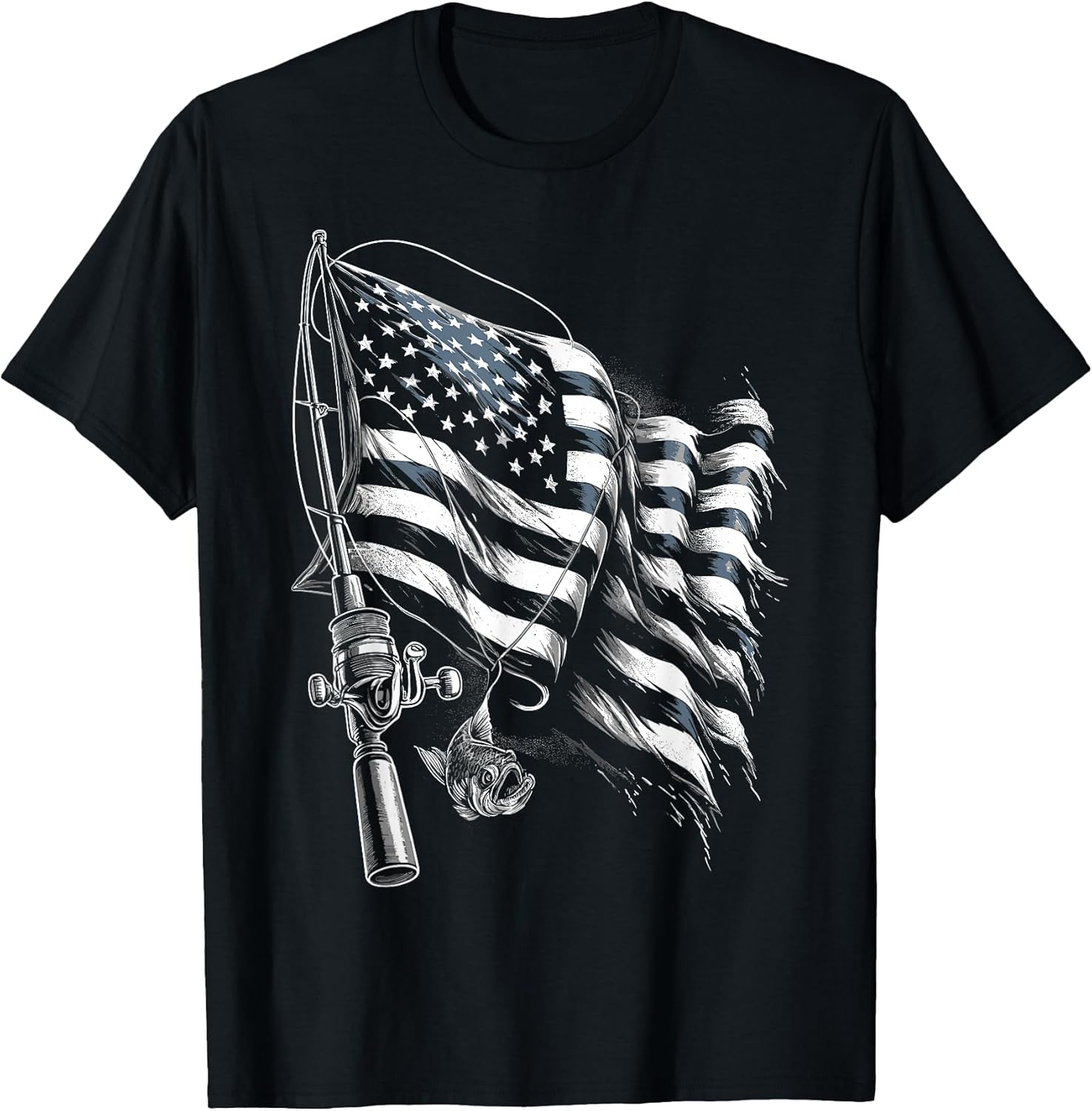 USA Flag Fishing July 4th