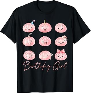 Cute Birthday Girl Kawaii Dumpling Lovers Birthday Party T-Shirt