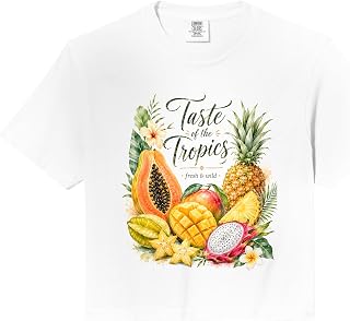 Taste of The Tropics Fresh and Wild Watercolor Fruit Summer Comfort Colors Crop Top