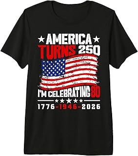 America Turns 250 I'm Celebrating 80th Birthday USA Flag Premium Tri-Blend T-Shirt