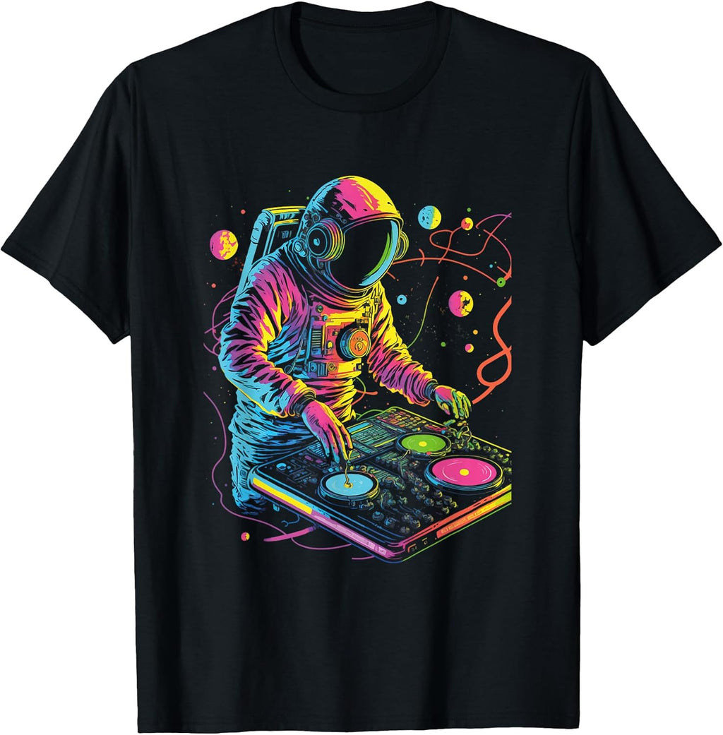 DJ Astronaut Planets Spaceman Space Graphic Tee