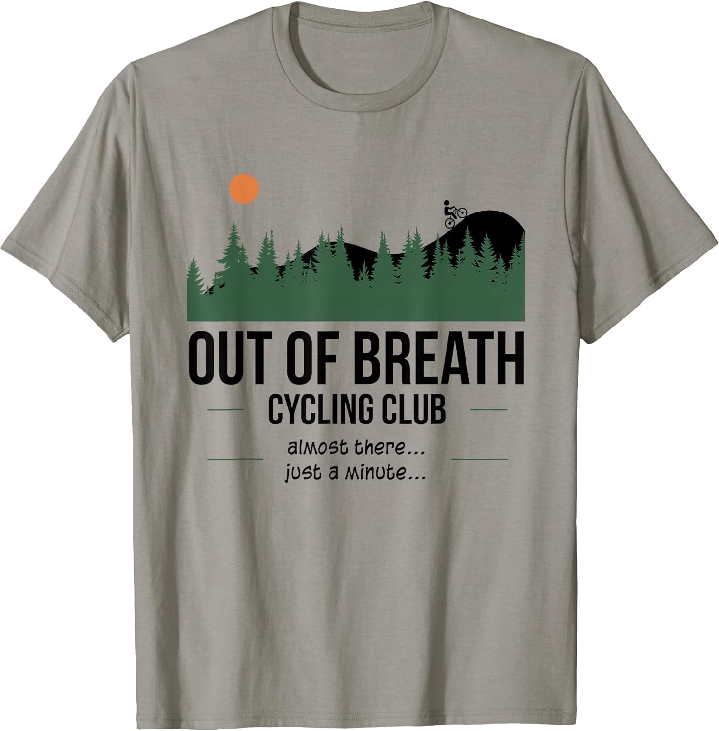 Out of breath cycling club almost there apparel