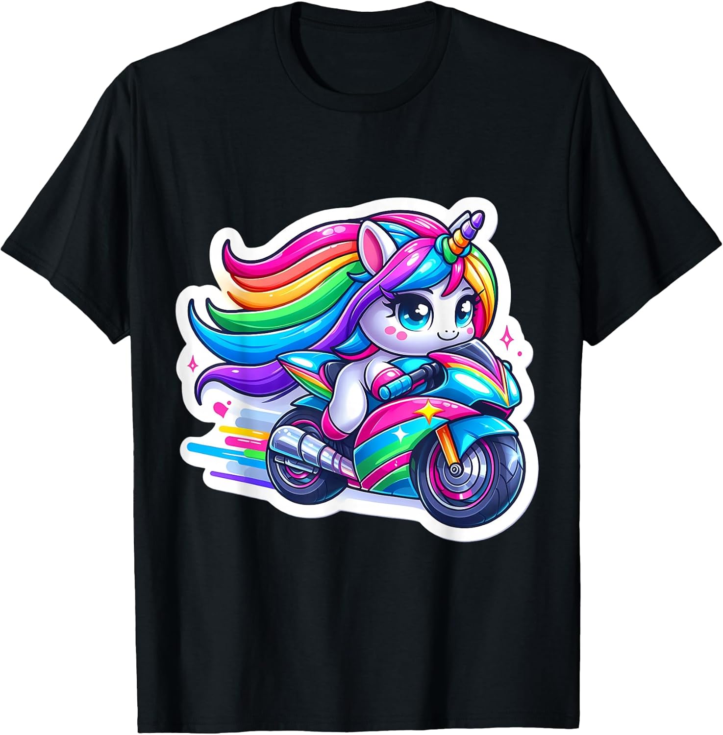 Cute Unicorn Riding Street Motorcycle Girls Merch
