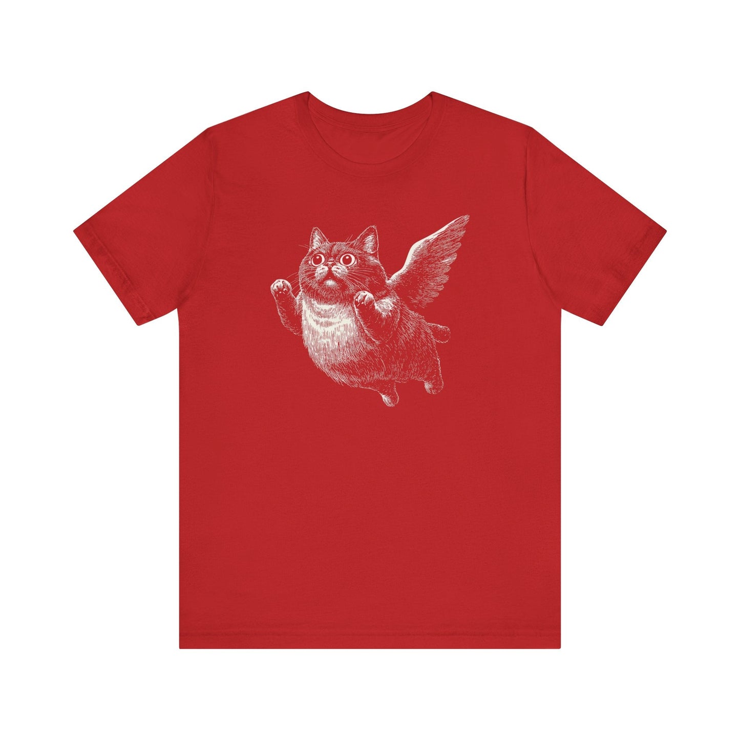 Flying Chubby Cat with Wings Graphic T-Shirt