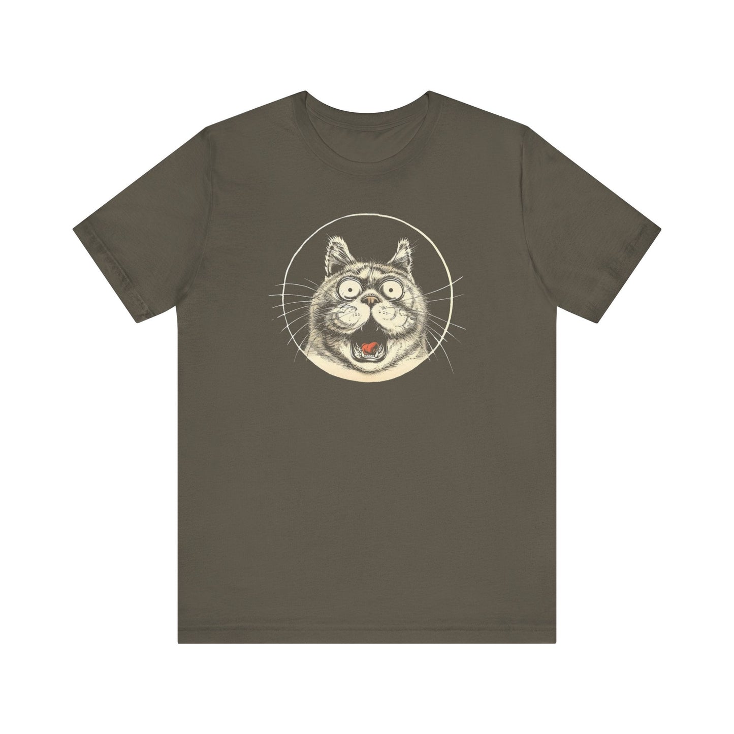 Excited Cat Graphic Tee Ã¢â‚¬â€œ Vintage Style Cat Lover Shirt