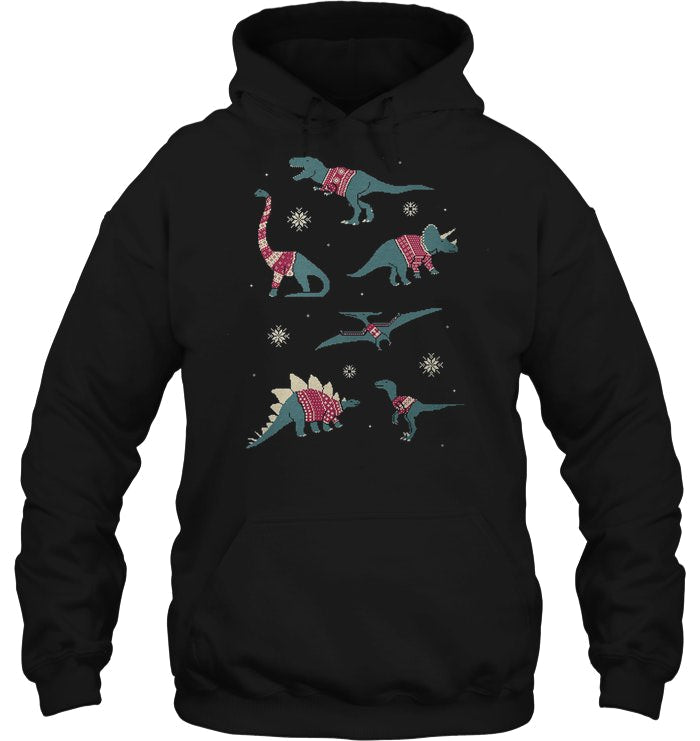 Dinosaurs In Ugly Christmas Sweater