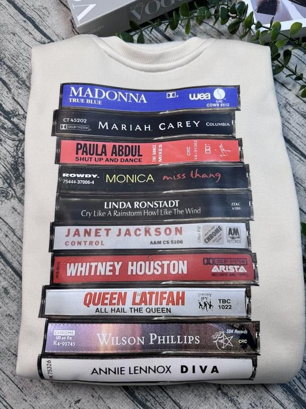 80s Female Cassettes Tape Shirt, Rock Bands Shirt, Rock Band, Vintage Feel, Retro Rock Band, 80s Rock and Roll Tee,...