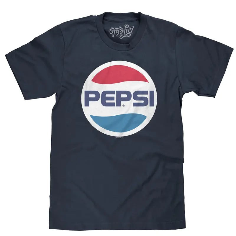 80s Pepsi Logo T-Shirt - Navy Blue Hoodie, Sweatshirt | UrbanDripWear.com