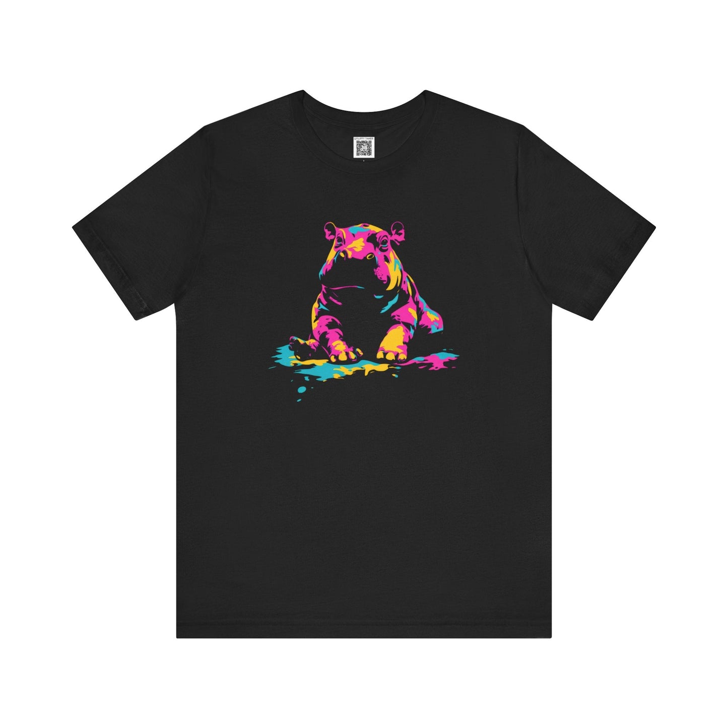 Colorful Hippo Graphic T-Shirt Style001