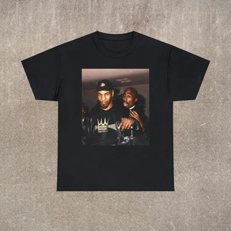 90's Hip Hop T-shirt  Mike Tyson with 2Pac  Vintage Rapper Tee  Unisex  Classic Fit  Rap Music Merch Hoodie, Sweatshirt