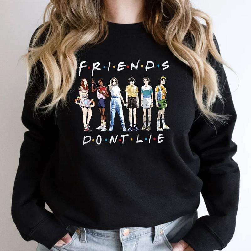 90s Friends Don't Lie Shirt,Stranger Christmas Sweatshirt, Trending Shirt Hoodie | UrbanDripWear.com