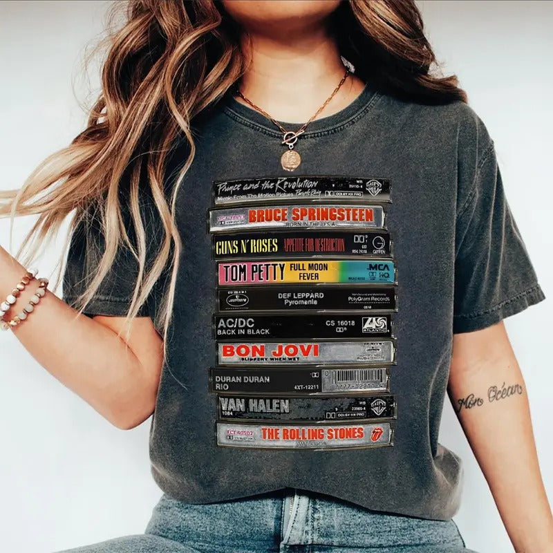 90s Rock Cassettes Tape T-shirt, Hoodie, Sweatshirt | UrbanDripWear.com