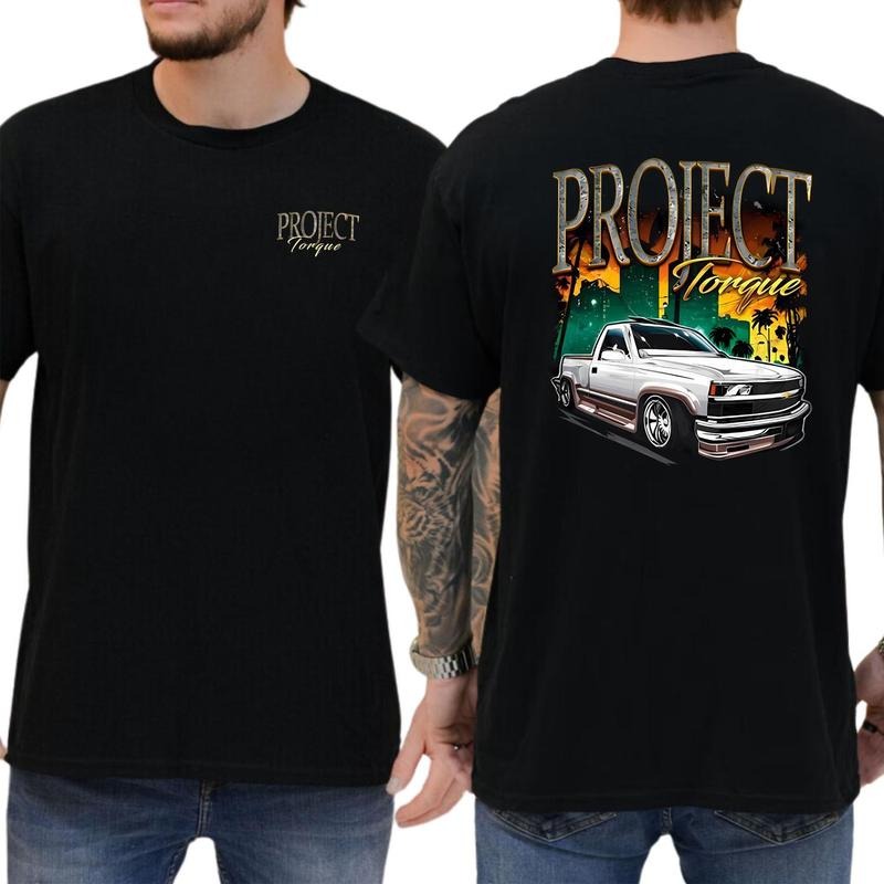 90s Style Chevy Obs 2 Sides Hoodie Pickup Truck T-shirt Soft Fabric Short Sleeve Shirt Sweatshirt | UrbanDripWear.com