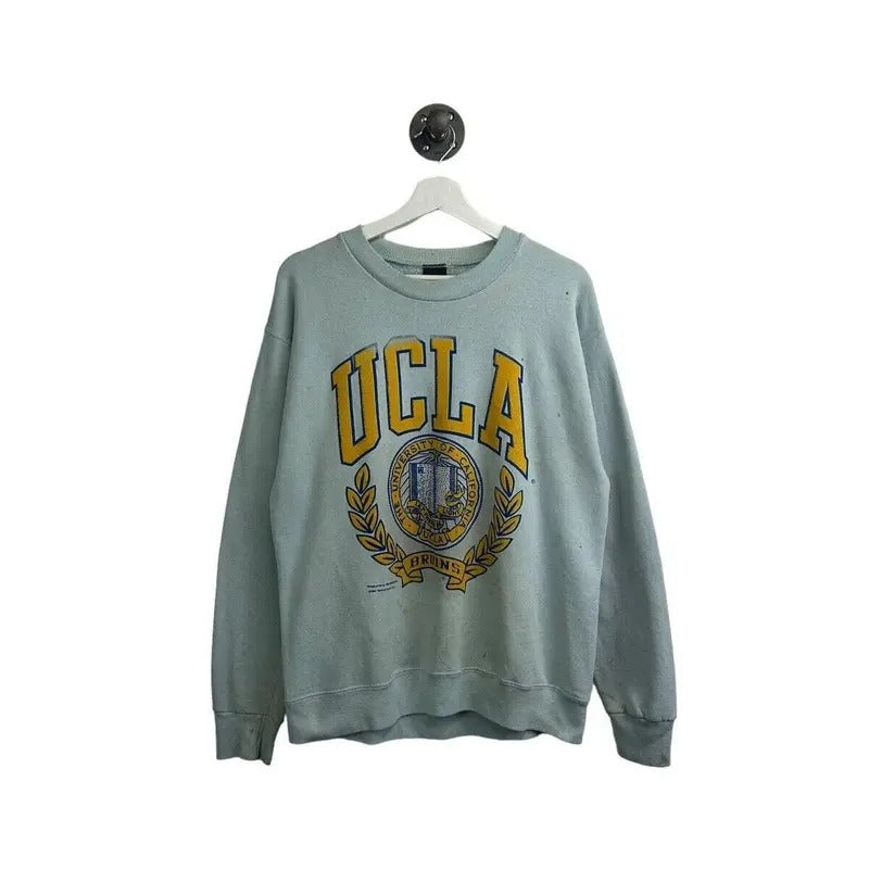 Vintage 80s/90s UCLA Bruins Collegiate Crest Front & Back Sweatshirt Size Large T-Shirts, Hoodie | UrbanDripWear.com