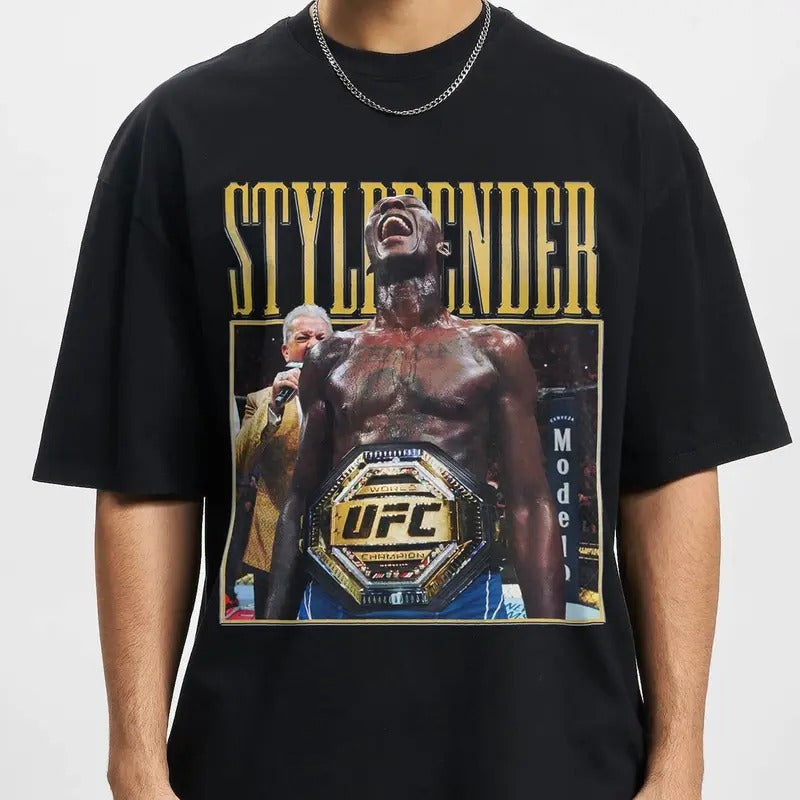 90s Vintage Israel Adesanya Bootleg Style Boxing Shirt Graphic Tee Retro Shirt Cotton Long Sleeve Hoodie, Sweatshirt