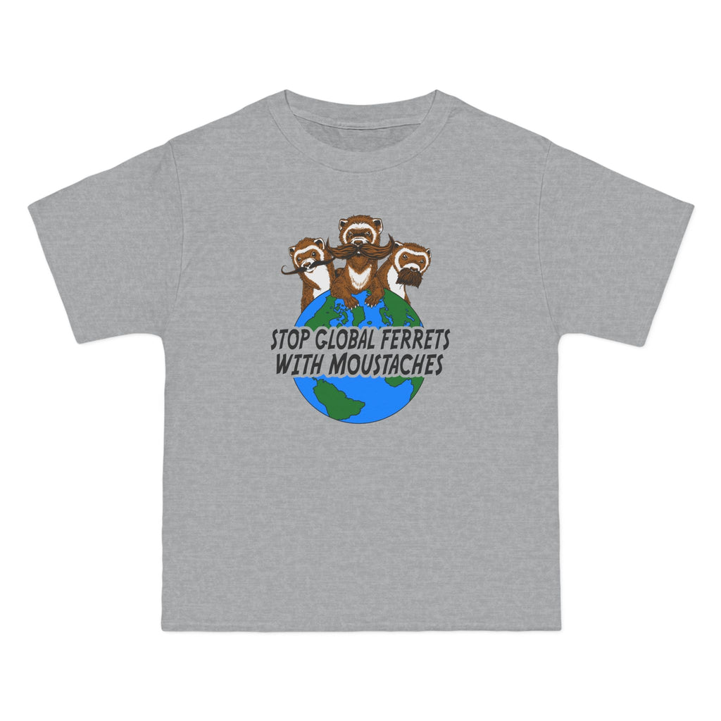 Stop Global Ferrets With Moustaches - Men's Heavyweight T-Shirt