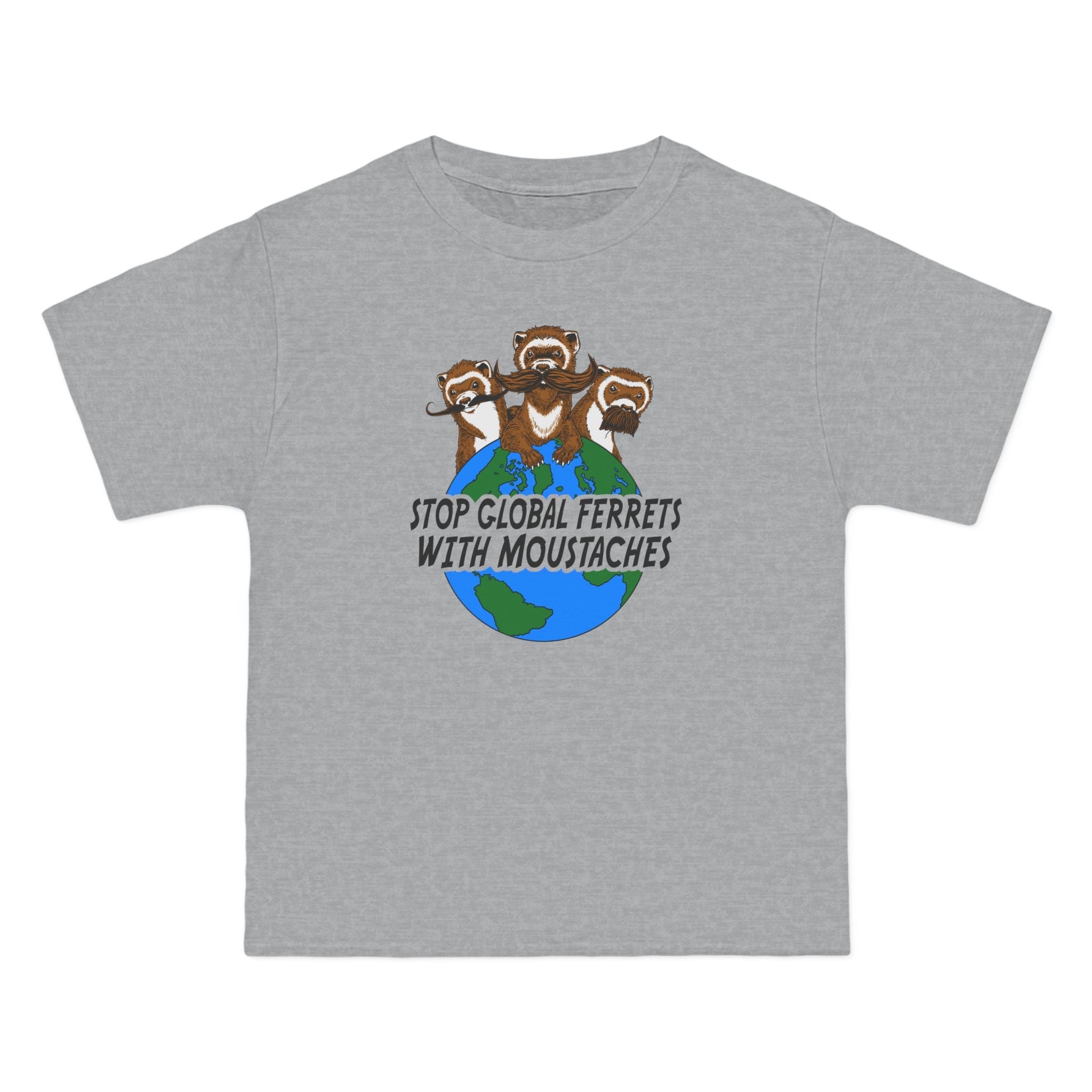 Stop Global Ferrets With Moustaches - Men's Heavyweight T-Shirt