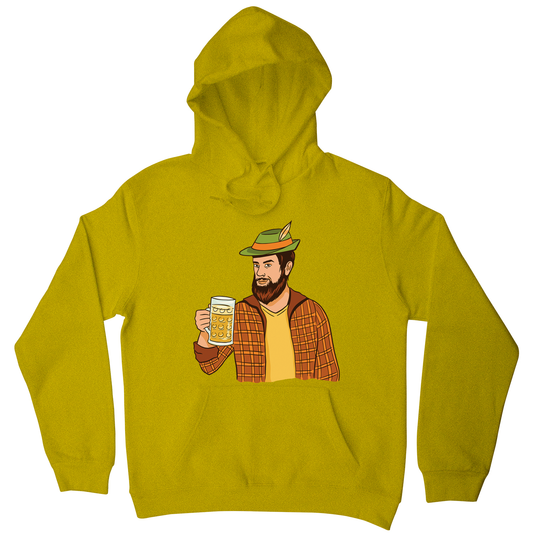 Hipster man with beer hoodie