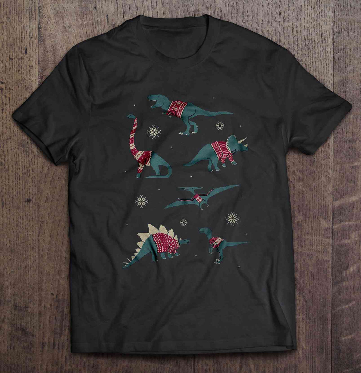 Dinosaurs In Ugly Christmas Sweater