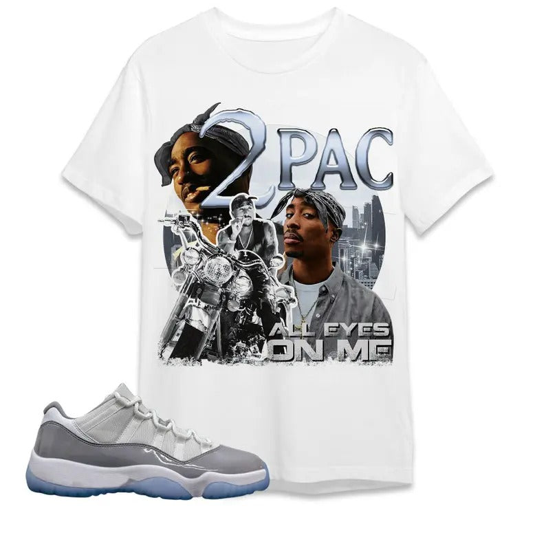 A J 11 Low Cement Grey Unisex T-Shirt, Tee,   90s Pac Shakur, Shirt To Match Sneaker Hoodie, Sweatshirt | UrbanDripWear.com