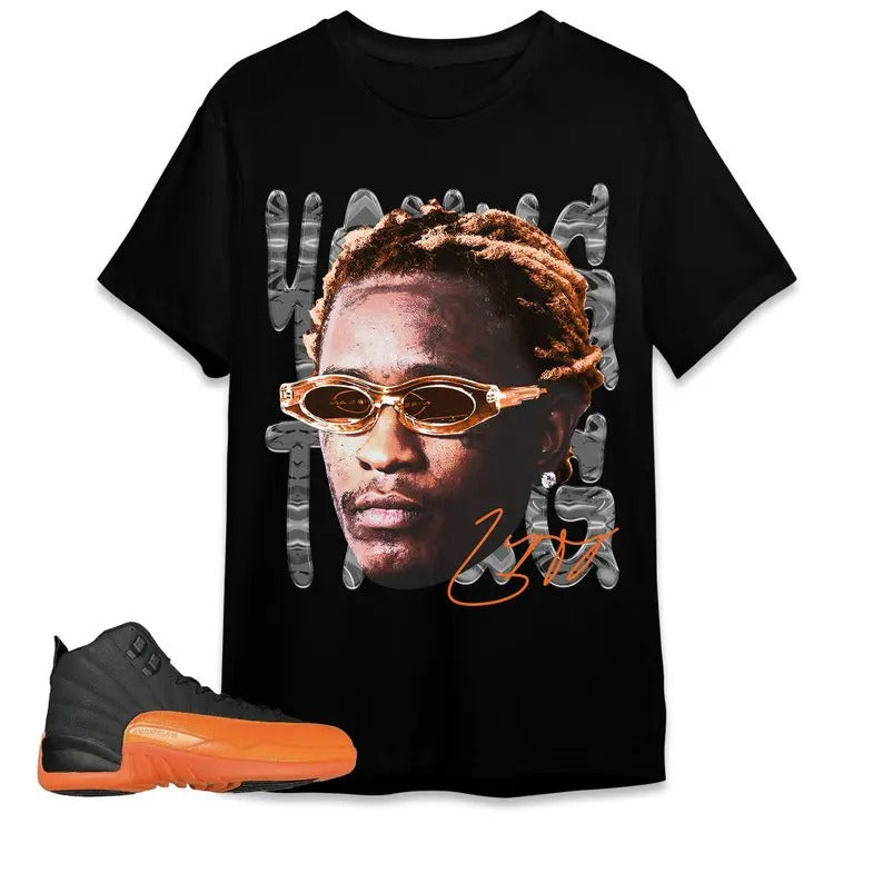A J 12 Brilliant Orange Unisex T-shirt, Young Head, Shirt To Match Sneaker Hoodie, Sweatshirt | UrbanDripWear.com