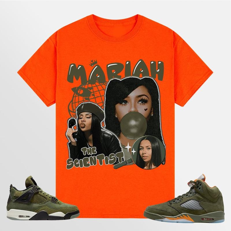 A J 5 Olive Unisex Shirt, Mariah TS, Shirt To Match Sneaker Color Orange Hoodie, Sweatshirt | UrbanDripWear.com