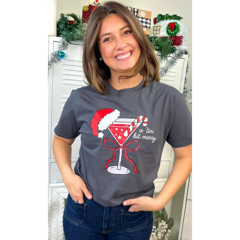 A Tini Bit Merry Christmas Graphic Shirt Hoodie, Sweatshirt | UrbanDripWear.com