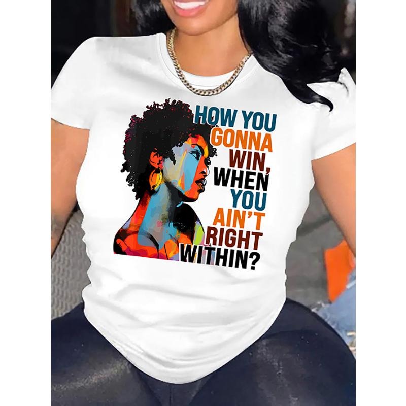 A crew neck, relaxed fit T-shirt for the spring and summer season featuring an African American graffiti portrait print...