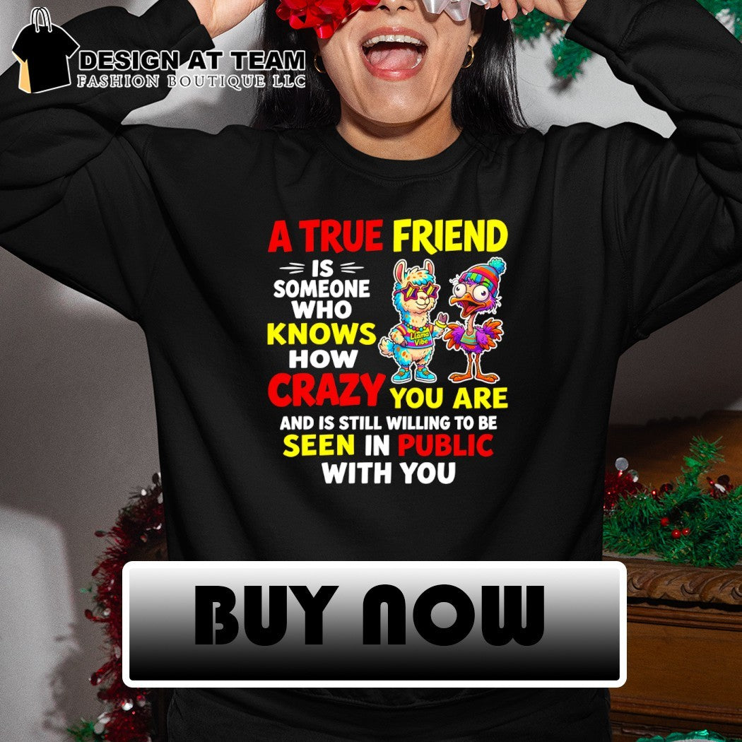 A true friend is someone who knows how crazy you are and is still willing to be seen in public with you shirt