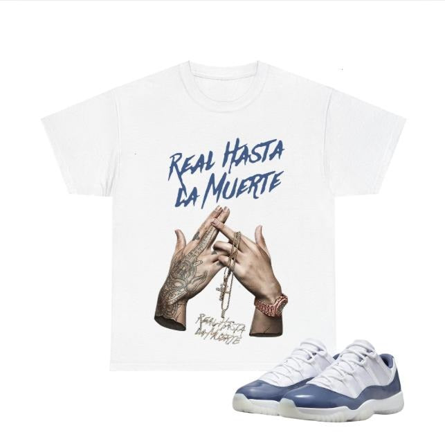 AA Real Hasta Hiphop Music T-shirt To Match Sneaker Diffused Blue 11, Streetwear Style T-shirt For Fan Hoodie, Sweatshirt