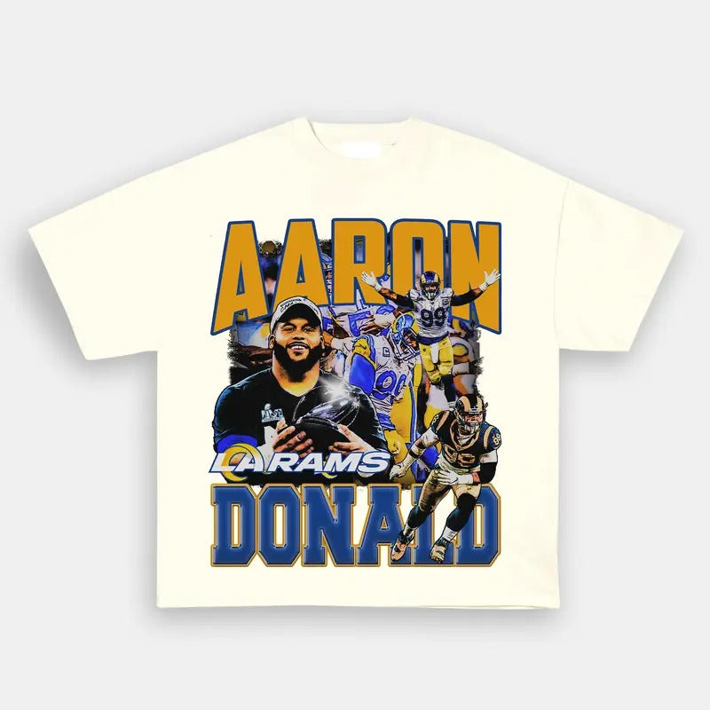 AARON DONALD 2 TEEee- Vintage baseball Graphic T-Shirt PGA Masters The Open Golf Casual Classic Cotton Fabric Menswear...