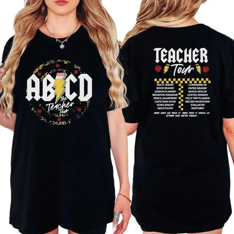 ABCD Teacher Back To School Unisex T-Shirt, End of School Year Shirt, Trendy t shirt, Kindergarten Teacher Shirt Comfort...