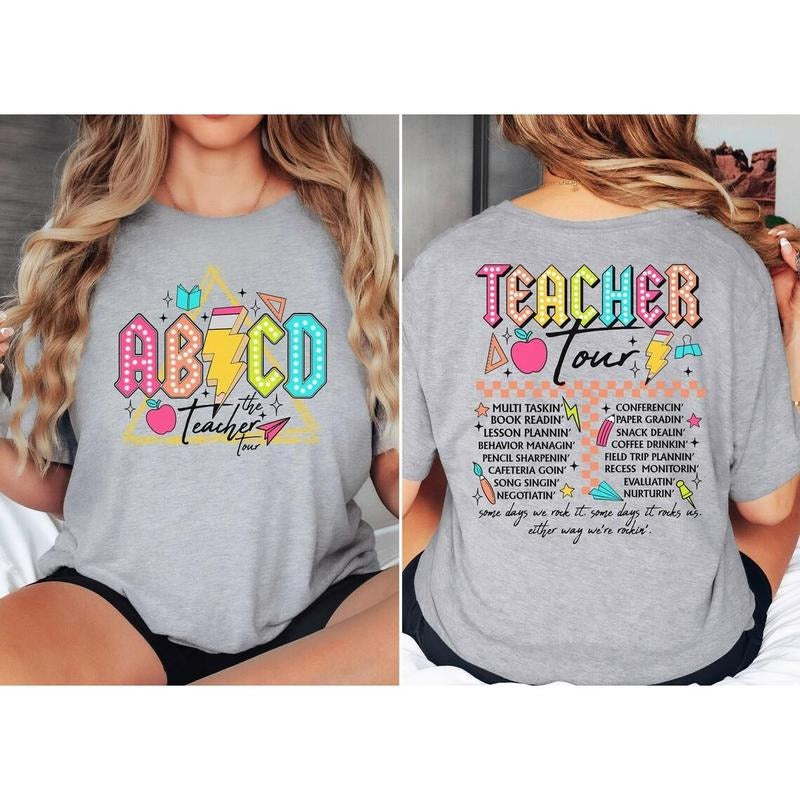 ABCD Teacher Tour Shirt, Back To School Tshirt, Funny Teacher Shirt Hoodie, Sweatshirt | UrbanDripWear.com