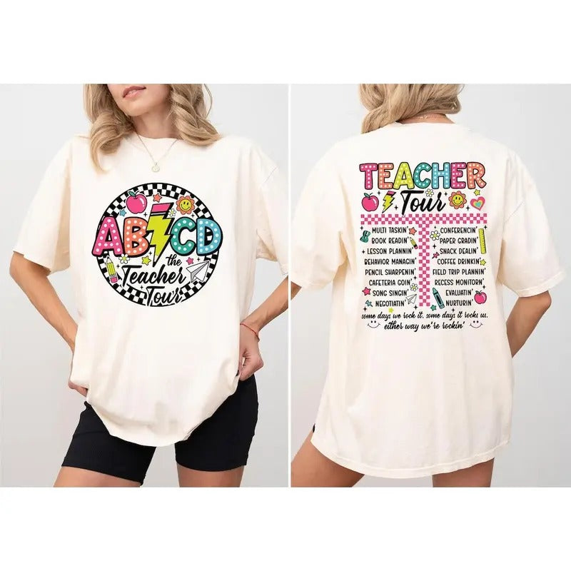 ABCD Teacher Tour T-Shirt, Back To School Tee, Elementary School Teacher Shirts, First Day Of School Hoodie, Sweatshirt