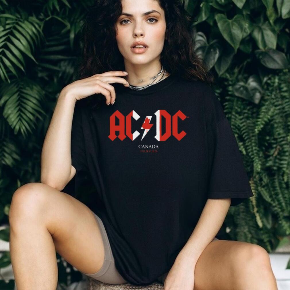 ACDC Canada Tour 2026 Maple Leaf Lightning Bolt T Shirt