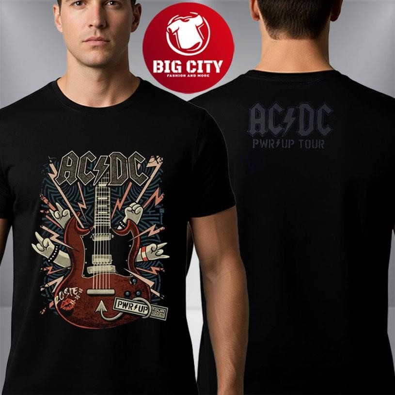 ACDC x Dr Bemoll Guitar Sound Light Whole Lotta Rosie Pwr Up Tour 2026 Two Sided Shirt
