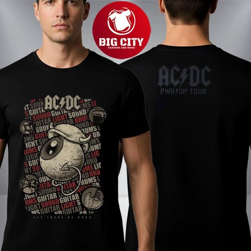 ACDC x Dr Bemoll Let There Be Rock Guitar Sound Light Two Sided Shirt