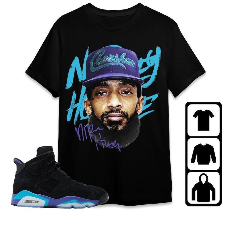 AJ 6 Aqua Unisex T-Shirt, Tee, Sweatshirt, Hoodie, Hussle Head, Shirt To Match Sneaker | UrbanDripWear.com