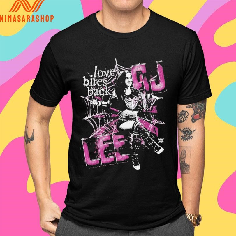 AJ Lee Spider Web Love Bites Back Shirts